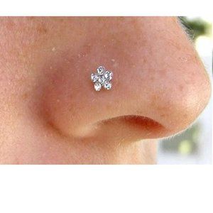 Nose Ring Sterling Silver Flower